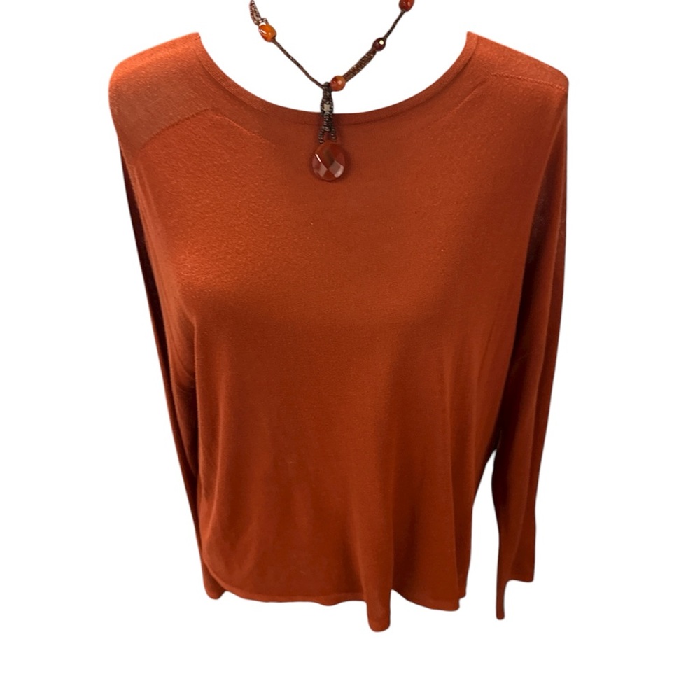 Eileen Fisher Terracotta Long Sleeve sweater